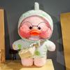 30cm Charming Cafe Pink Duck Stuffed Plush Animals Toy Wear Goggles and Hoodie Soft Doll Girl Birthday Creative Gift for Girls