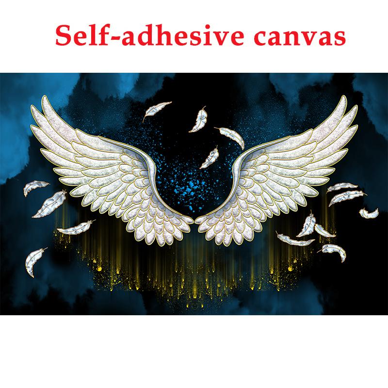 

3D настенные обои, европейские крылья ангела, картина маслом, 3D фон, украшение стены, гостиная, спальня, домашний дом, фрески 300cm (W) x 200cm (H)