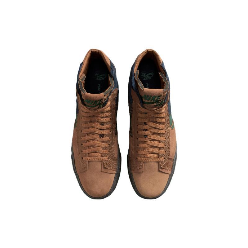 Nike Sb Zoom Blazer Mid Premium Legend Dark Brown Obsidian Patchwork  Skateboard Shoes FZ3306-200