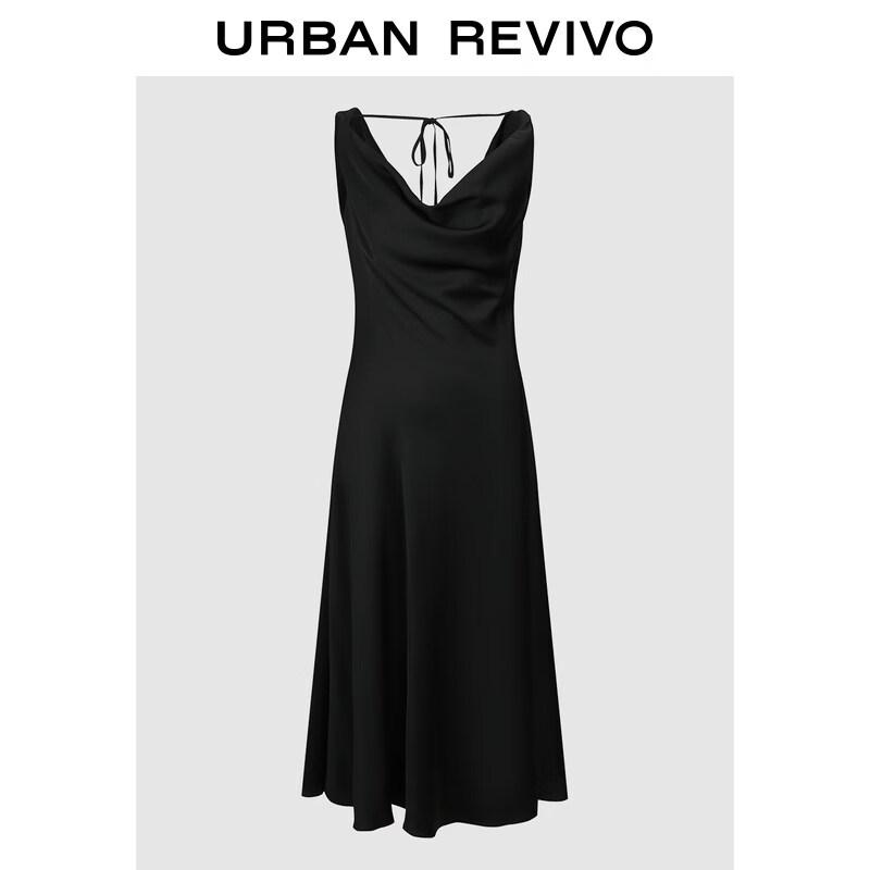 UR 2026 Spring Elegant Drape Neck Tie-Waist Dress XL