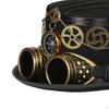 Steampunk Top Hat Costume Gothic Handmade with Goggles Rustic Punk Headband Fedoras for Party