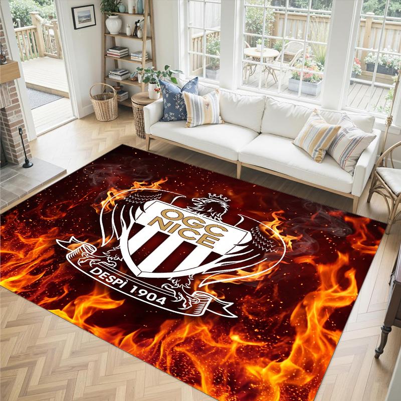 OGC Nice FC Design Crystal Velvet Carpet Cozy Non?Slip Printed Rug For Bedroom Living Room Entrance