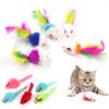 1/10PCS Cat Toy Cute Mini False Mouse Cat Toys Colorful Feather Funny Playing Training Toys For Cats Kitten Puppy Pet Supplies