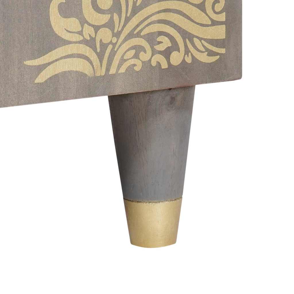 Sideboard Gray and Gold 40 x 33 x 75 cm Solid Mango Wood
