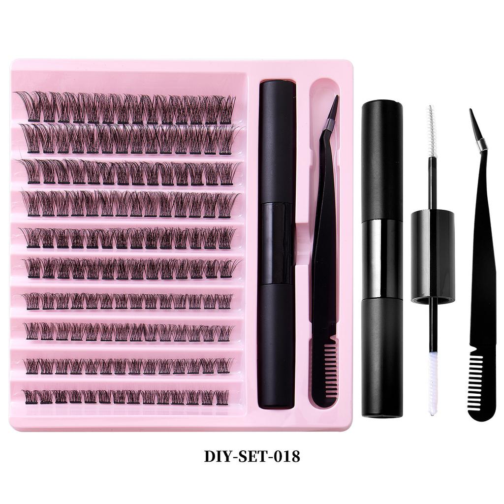 10 Reihen Einzelwimpern-Set mit großer Kapazität, natürliche segmentierte Mehrhaar-Tages-DIY-Grafting-Wimpern