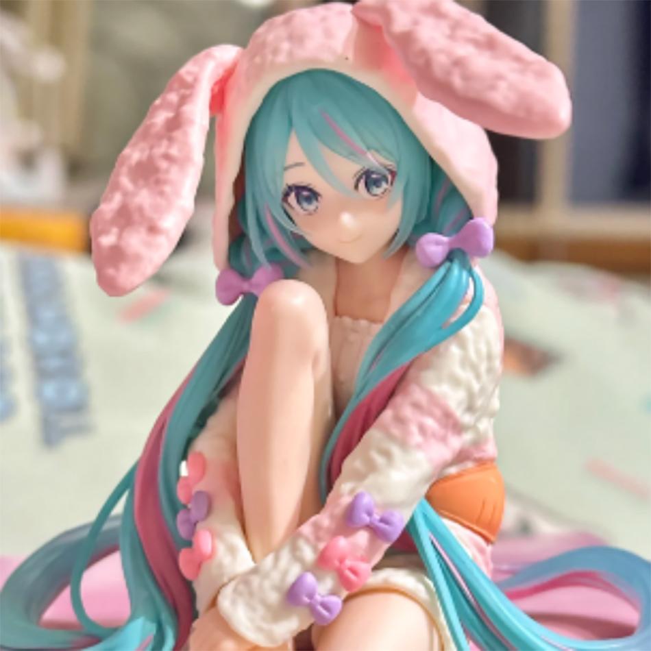 Anime Figure Noodle Stopper Figur Rabbit Ear Pajamas Series Model Ornaments Toy Doll Action Collection Gifts HATSUNE MIKU Poseable Articulated Scale