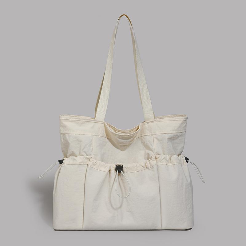 Large-capacity tote bag women's new autumn and winter versatile casual shoulder bag pleated college student class bag