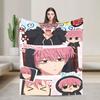 Comfortable Tamon-kun Ima Blanket Stuff Sofa Decorative Blanket Throw Lightweight Thin Coral Fleece Plush for Office