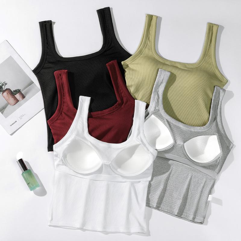 Sutiã Colete Peça Única Bojo Fixo Sem Aro Aço Cintura Afunilada Respirável Macio Várias Cores Ajuste Slim Envolvimento do Peito