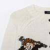Womens Winter Casual Knit Cardigan Sweater With Jacquard Round Neck Short Length Soft Comfortable Fit Daily Wear