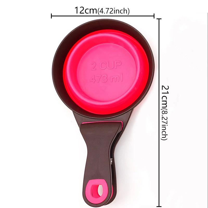 Collapsible Dog Food Scoop Pet Bag Clip Outdoor Bowl Measuring Cup Cat Food Sealing Clip Multifunctional Convenient Pet Supplies