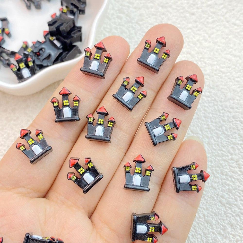 30Pcs New Cute Resin Cartoon Halloween, Christmas Collection Flat Back Manicure Parts Embellishments For Hair Bows