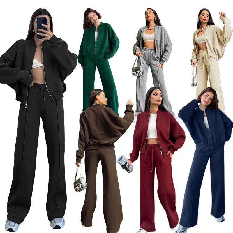 2025 Women's Solid Color Zip Cardigan Sweatshirt - Casual Spring Fashion