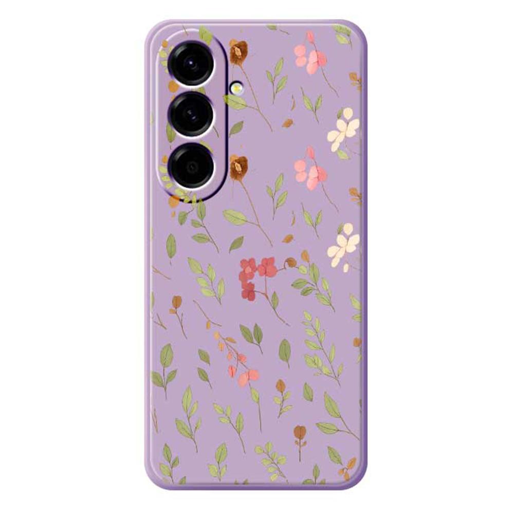 For Samsung Galaxy A56 5G Case Small Flower Leaves Pattern Printing Straight Edge TPU Phone Back Cover