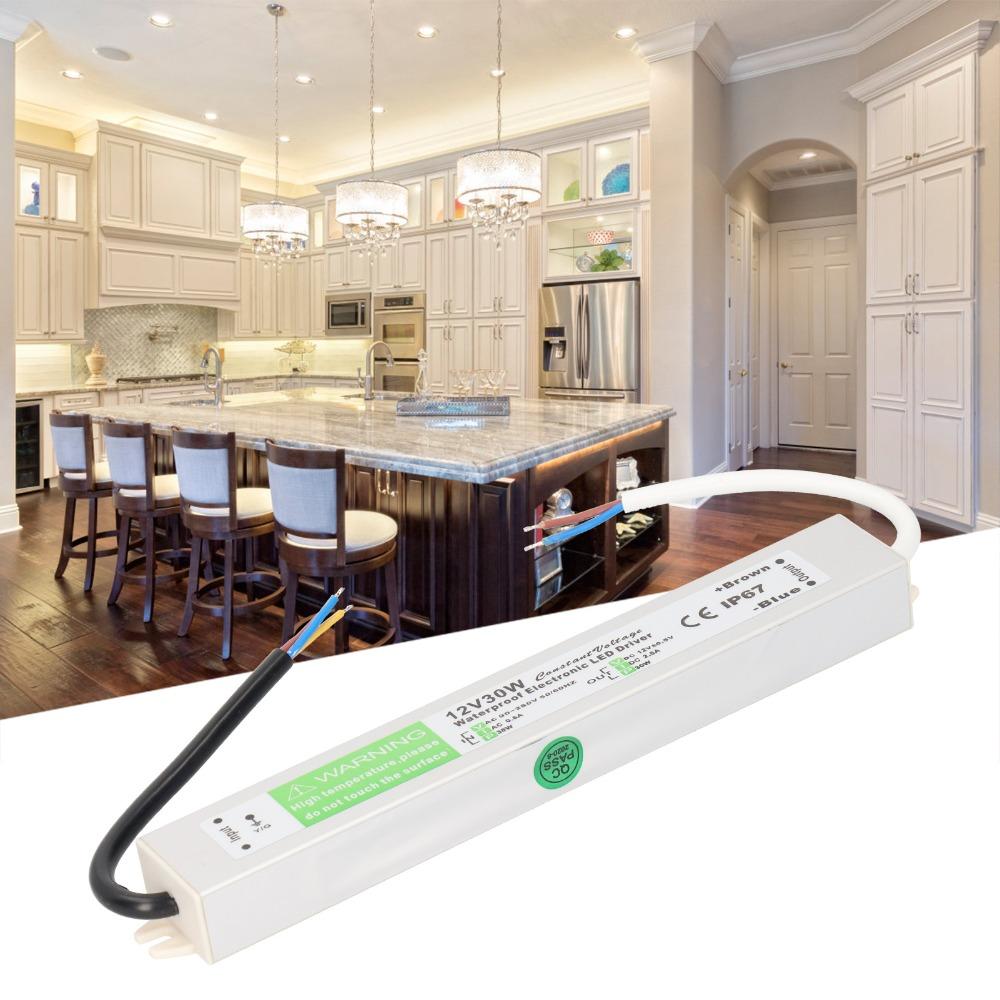 AC90-250V Input Waterproof Power Supply 30W LED Driver Transformer  Low Voltage Applications