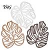 Monstera Leaf Wall Hanging 3Pcs Hollow Decoration, Wooden Tropical Art Plaque, Decorative Retro Ornament Sculpture with Hook for Living Room