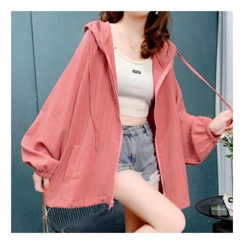 Navava Simple Thin String Hooded Zip Up Cardigan Nc117