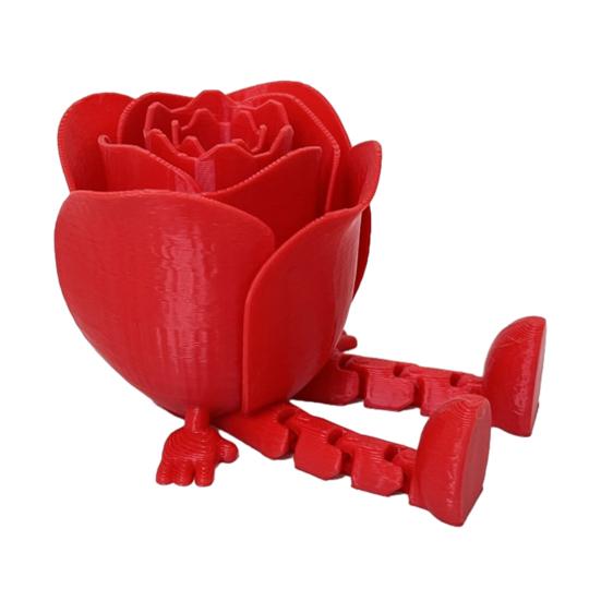 Yousheng 3D Printed Rose Figurine with Articulated Legs Movable Joints Flower Fidget Toy Desktop Decoration Ornament Mother's Day Valentine's Day Gift