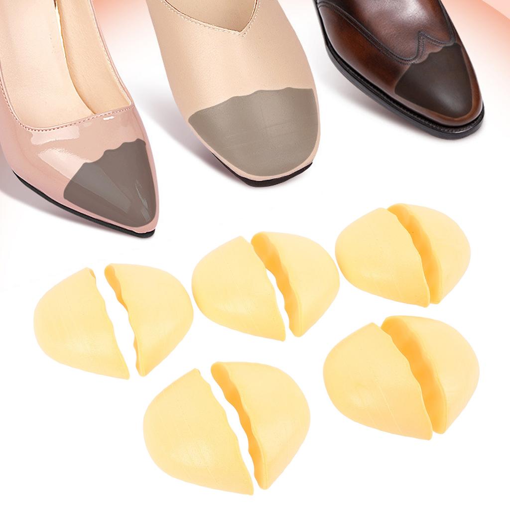 5 Pares Relleno Redondo para Zapatos Inserto Espuma PU Gruesa Suave Cojín para Puntera Rellenos Relleno de Zapato de Medio Tamaño para Mujeres Hombres