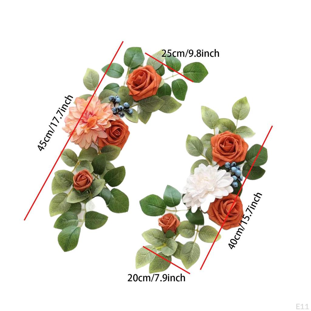 2 Stück Hochzeitsbogen Blumen Künstliche Blumengirlande Modernes Hintergrundkranz Girlande Ecke