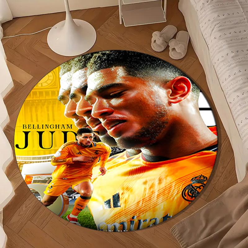 Jude Football Player Round Mat Home Decor, Chair Rug For livingroom,Bedroom, Doormat Home Decor Birthday Gift Christmas Gifts