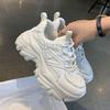 Popular muffin platform dad shoes women's spring and autumn small men increase in height 2025 new silver versatile casual sports shoes