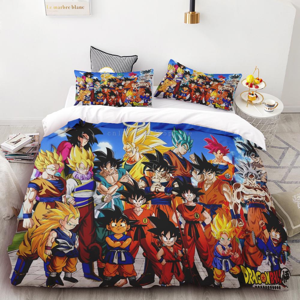 Paplanhuzat Új Dragon Ball Paplanhuzat Szett Szuper Saiyan Ágynemű Szett Anime Rajzfilm Ágy Hálószoba Otthon Gyerekek Gyerekek Fiúk Ajándékok