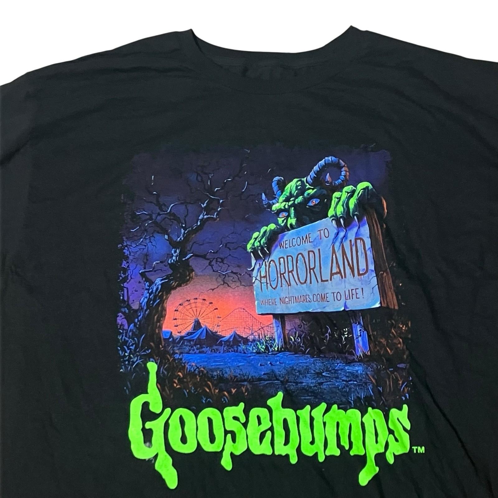 Goosebumps Horrorland T-Shirt Mens M Black Graphic Tee Halloween Retro S
