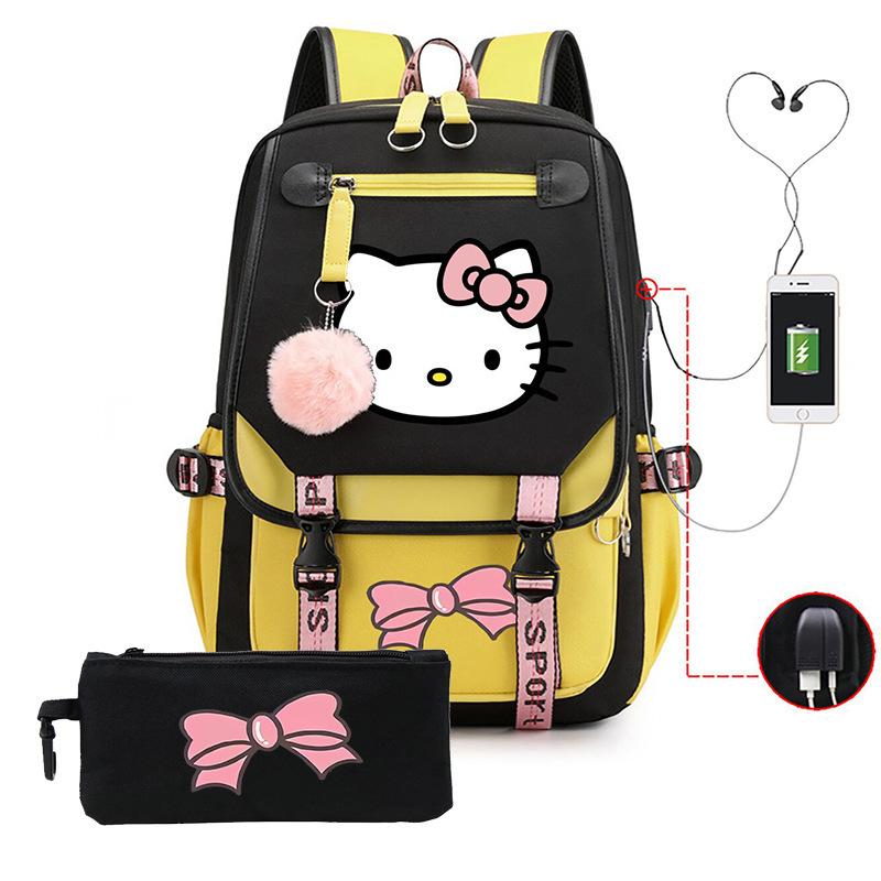 3-teiliges Schulrucksack-Set für Schüler Große Kapazität Oxford-Stoff Schultasche mit Schultergurt und Federmäppchen
