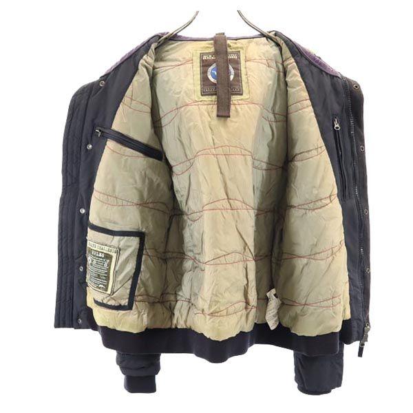 Napapijri Long Sleeve Cotton Filling Nylon Jacket S Black Fur Hood Men's Used
