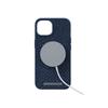 Coque iPhone 14 MagSafe En Cuir De Saumon NJORD Bleu - AVIZAR - Rigide - Fine Et Résistante