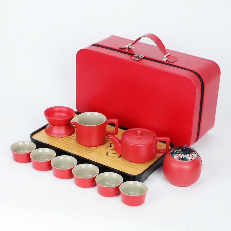 Ceramic Teapot Kung Fu Tea Set 2024 New Home Living Room Tea Office Guest Feeling Light Luxury