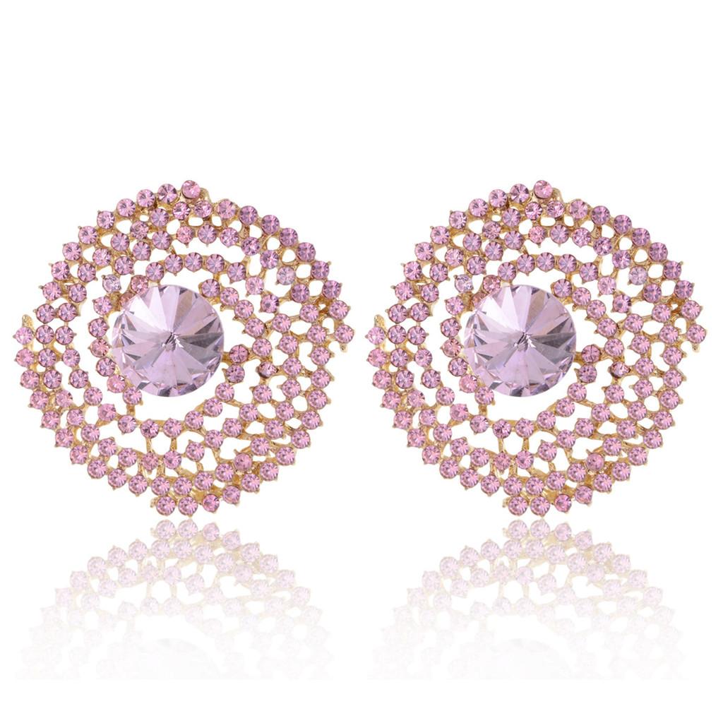 Modern Geometric Alloy Crystal Drop Earrings For Women With Sparkling Water Drill Jewelry Gift