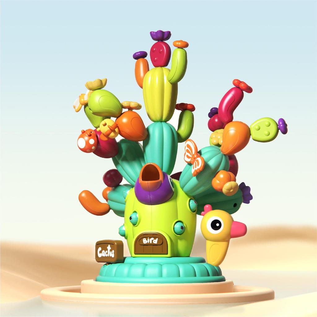 Children's DIY Cactus Interlocking Building Blocks - Educational Toy Set