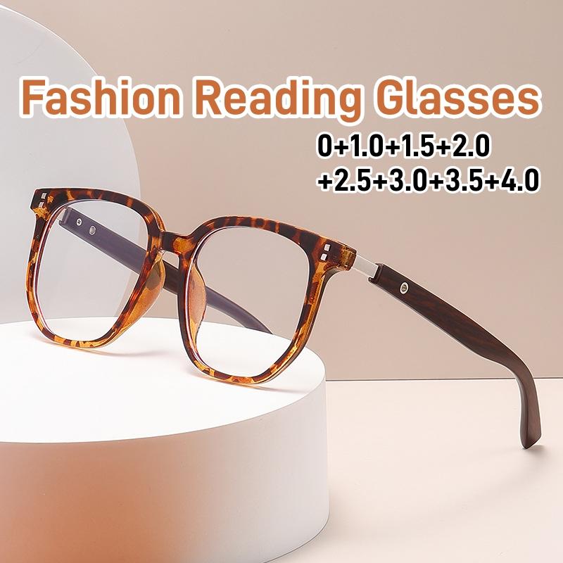 5 Colors Large Reading Glasses for Women Unisex Vintage Classic Square Computer Eyeglasses Luxury Far Sight Presbyopia Eyewear