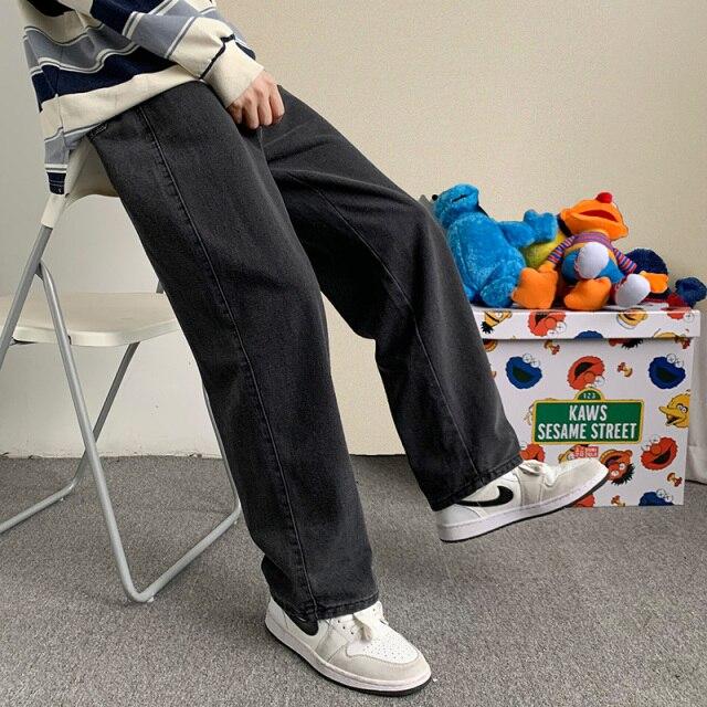 Pantaloni larghi a gamba larga da uomo 2021 Autunno e Inverno Nuovo stile  coreano Moda alla moda Pantaloni in denim di marca maschile Pantaloni a  gamba dritta acquista in modo economico — spedizione