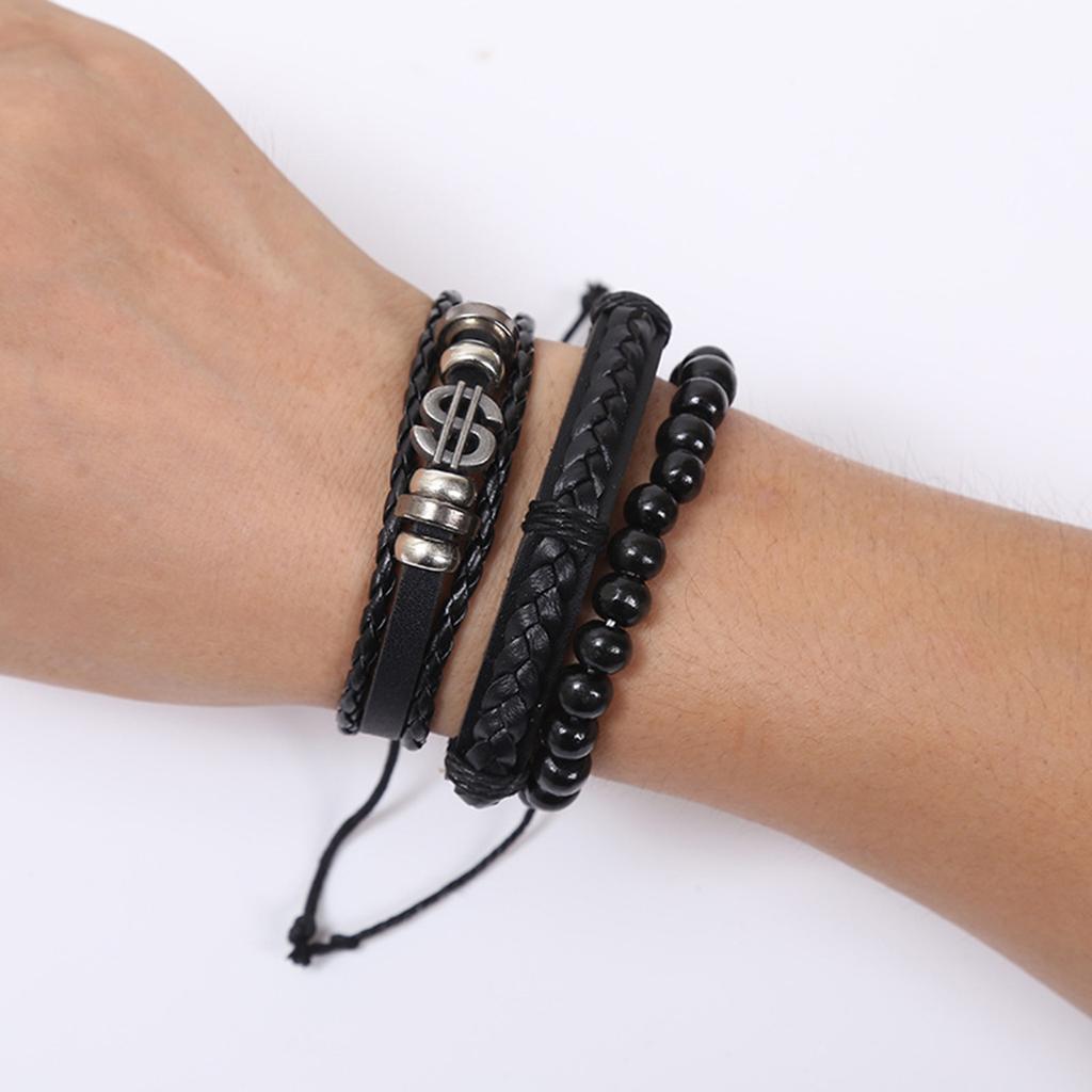 Leather Bracelet Diy Braided Bracelet Four-piece  Bracelet Joker Bracelet Women's