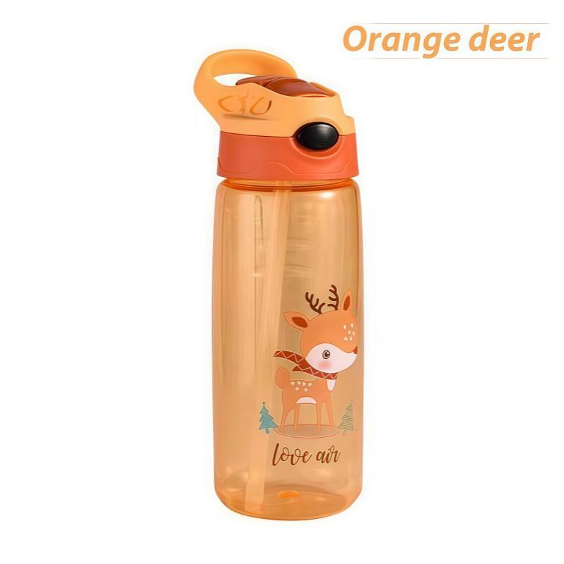 500ML Children Cartoon Plastic Cup With Straw Anti-falling Kids Water Bottle Children's Cup Portable Drinking Bottle Drinkware