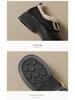 Velvet Thick-Soled Women's Loafers: Retro Black Slip-On, Thick-Heeled, Warm Winter Cotton Shoes