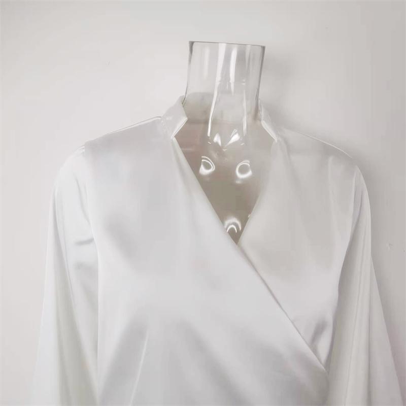 Blusas mujer de moda 2022 літо Топ жіночі жіночі сорочки Жіноча зелена біла сорочка Блузки топи Довгий рукав Шикарна жіноча блузка