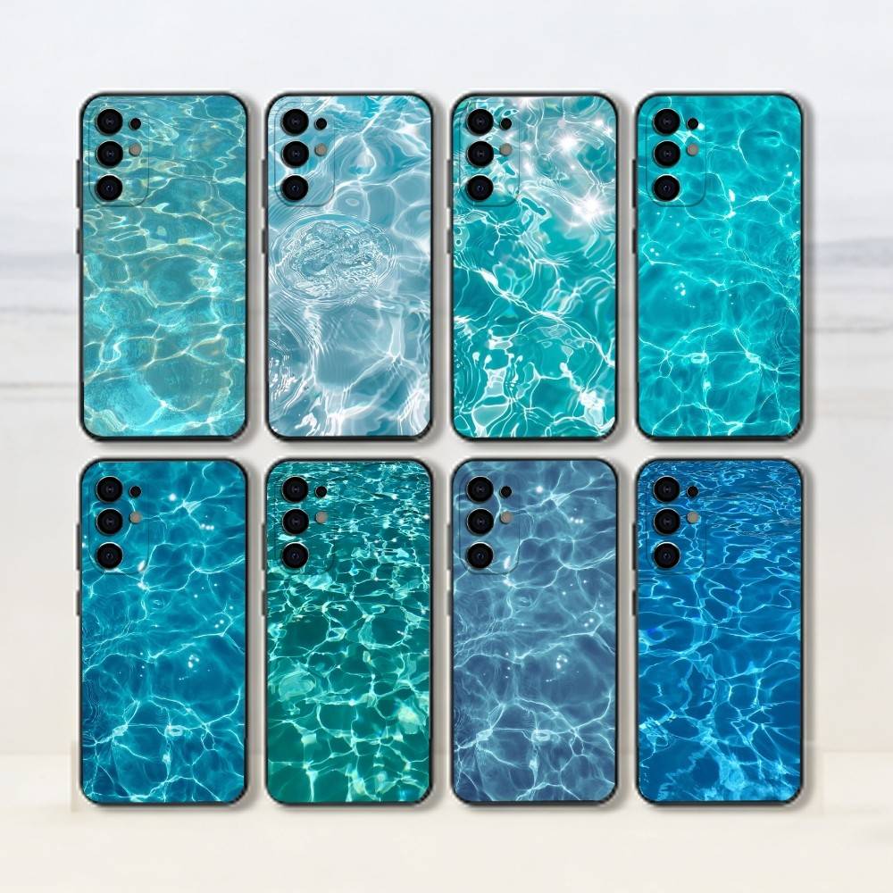 The Patterns of Seawater Phone Case For Samsung S25,S24,S21,S22,S23,S30,Ultra,S20,Plus,Fe,Soft Silicone Black Cover