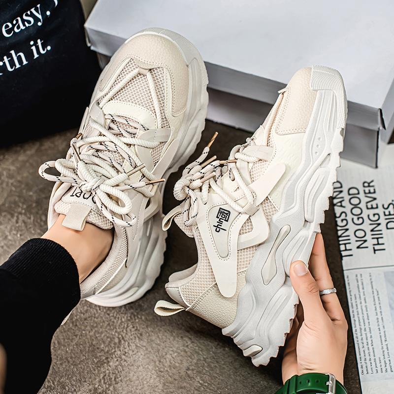 New Fashion Men 's Four Seasons Comfortable Thick Sole Shoes Students BoysTrending Soft Sole Breathable Casual Running Sneakers