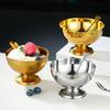 Family Kitchen Essential Nonrust Steel Salad Ice Creams Serving Bowl Sturdy Easy Washing Portable Multipurpose