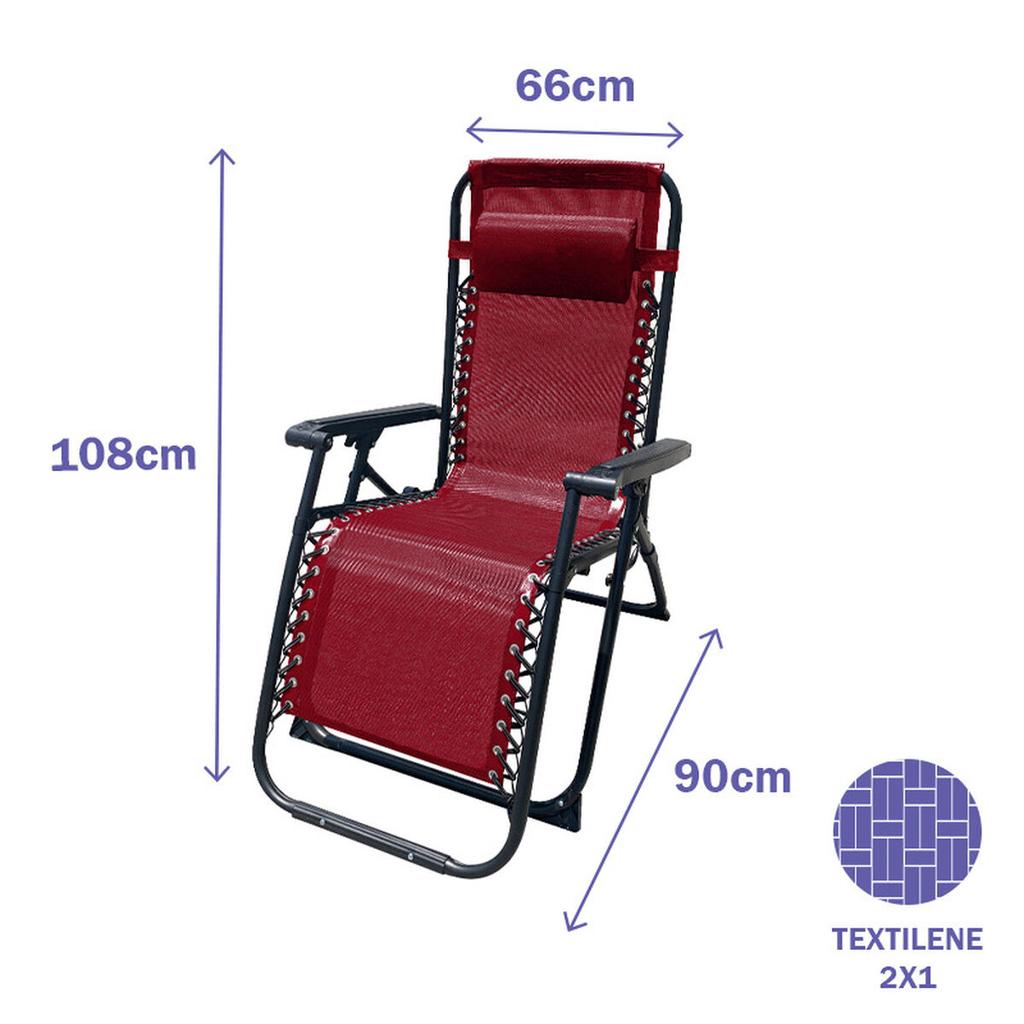 Folding Chair Marbueno Burgundy 90 X 108 X 66 Cm