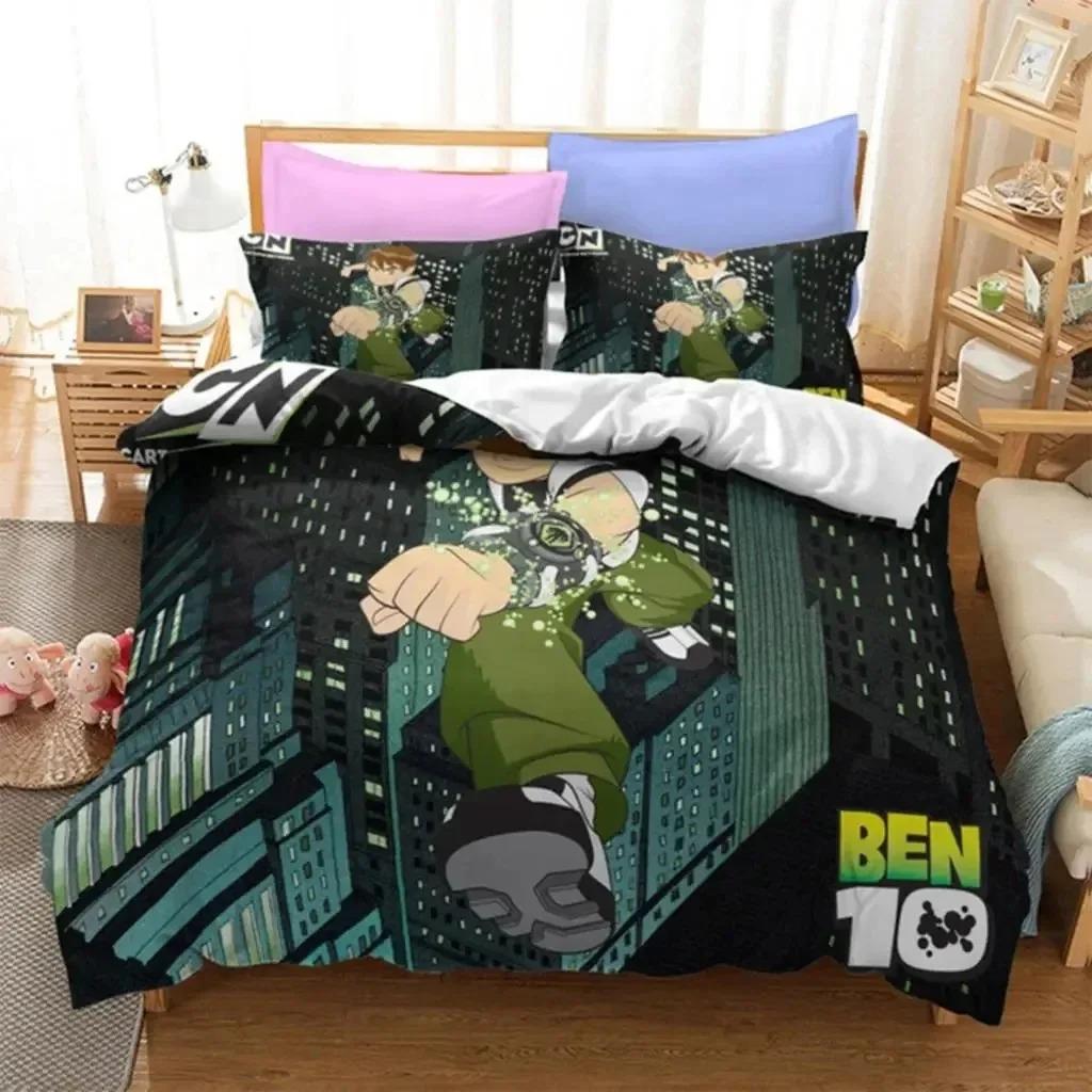 3D Print Ben Alien Force 10 Teenage Hacker Bedding Set Boys Girls Twin Queen Size Duvet Cover Pillowcase Bed Kids Adult