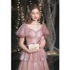 Starry sky pink bridal wedding toast 1011 new autumn and summer dinner annual meeting celebrity host evening dress