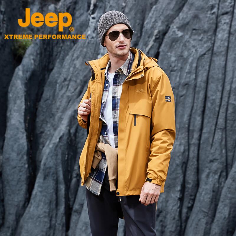Jeep Men's Detachable Waterproof Warm Fleece 3-in-1 Jacket