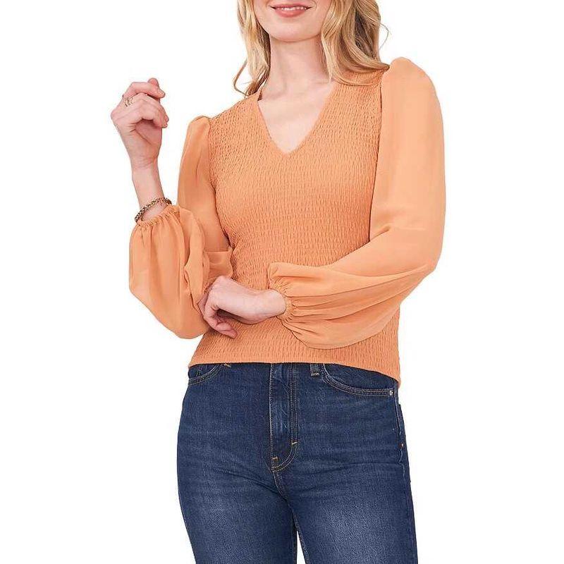 

Export Single Autumn Easiest for Match Lantern Long Sleeve Chiffon Elegance Fashion Personalized Stretch V Neck Slim Fit Slimming Top Women Chocolate color XL