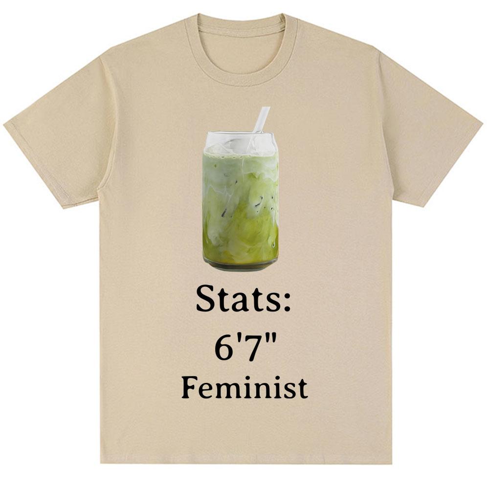 Funny Matcha 67 Meme Graphic Tshirt Statistics 67 Feminist Humorous Tshirt 2025 Summer Pure Cotton 100 Printed Tshirt XL