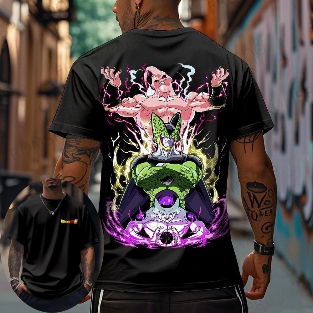 

Dragon Ball Summer Men s T-Shirt Japanese Anime Majin Buu Freeza Cell Autumn Classic Harajuku Boy Child-Child Trend Short Sleeve 4XL
